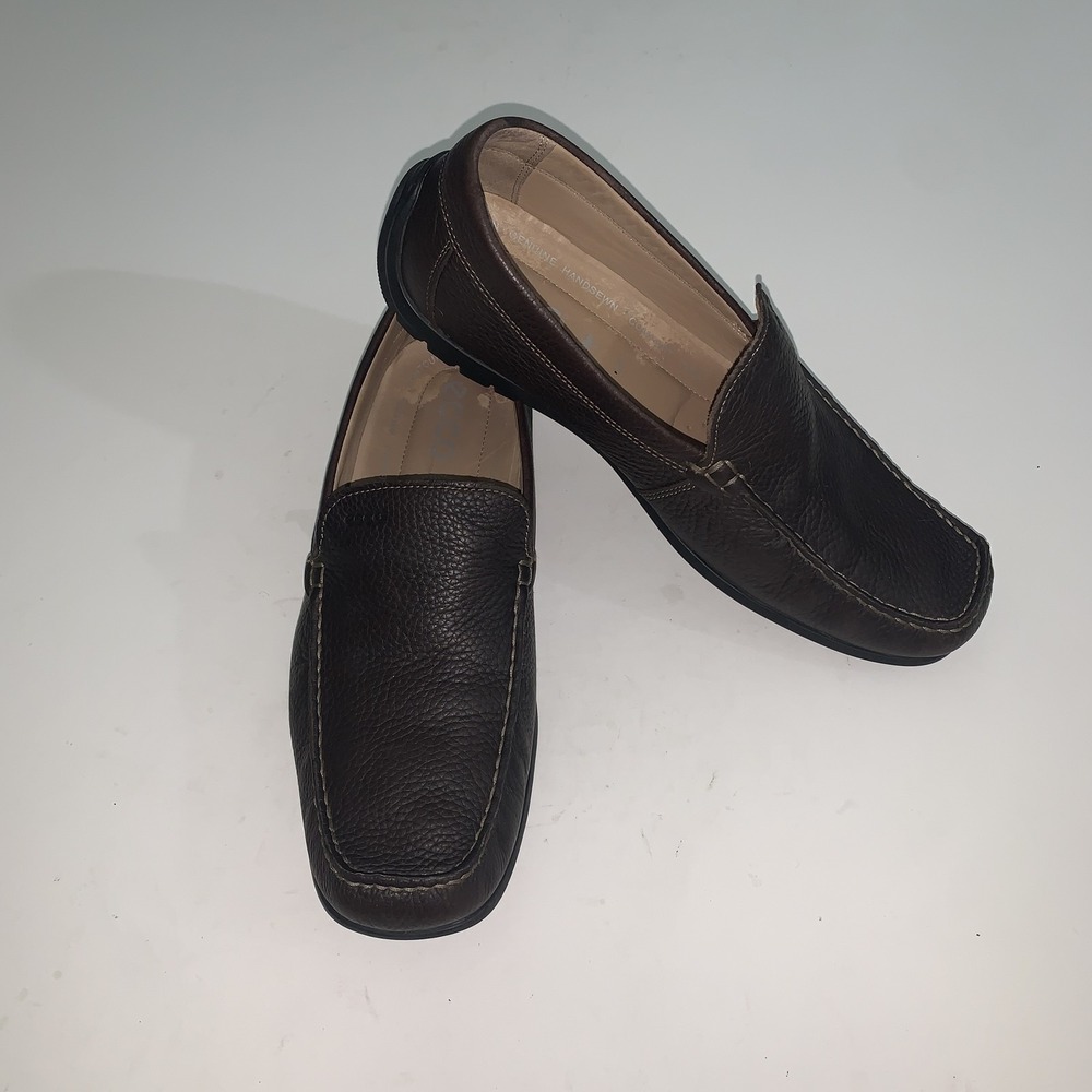 ECCO Shoes Mens Size 11 Brown Leather Driving Moc Slip On Casual Loafers